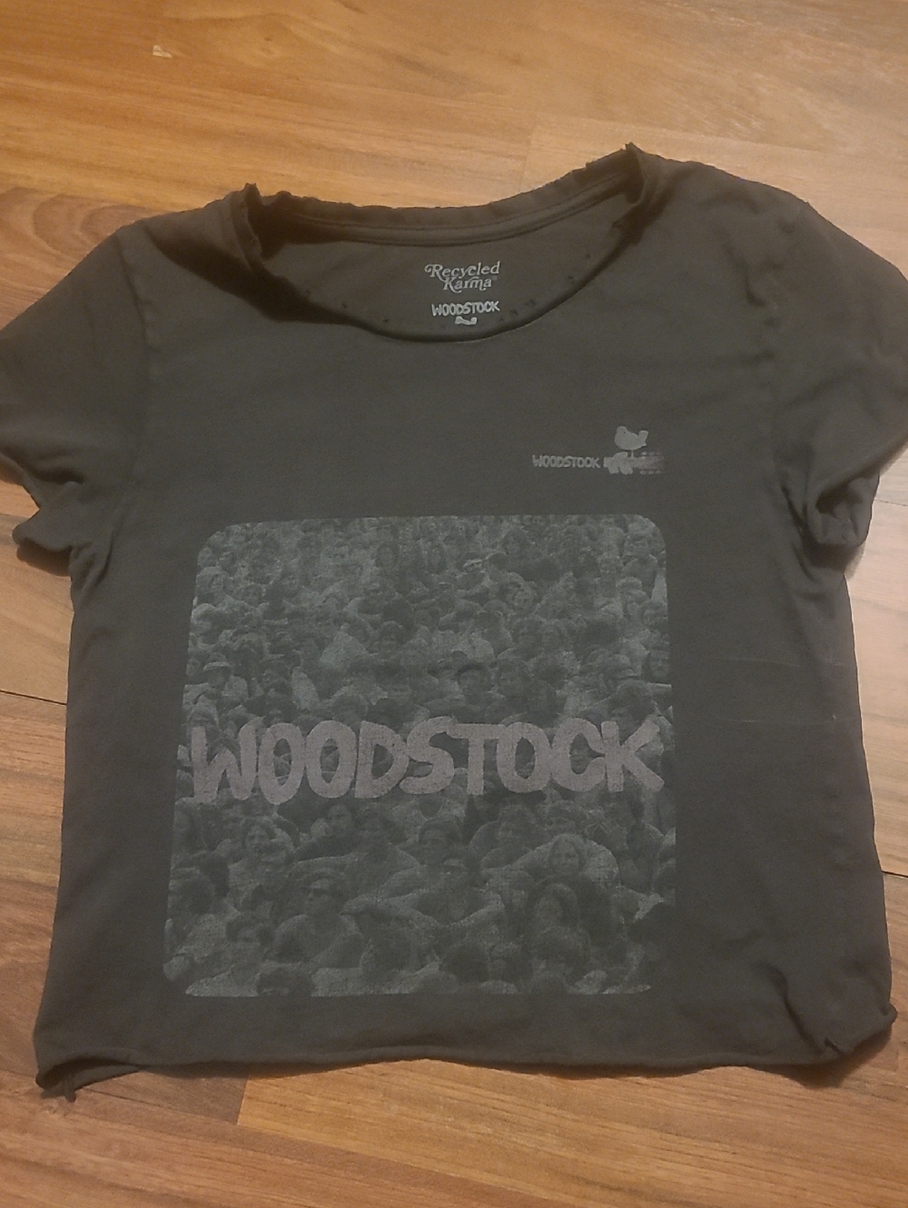 Recycled Karma Black Woodstock Logo Tee